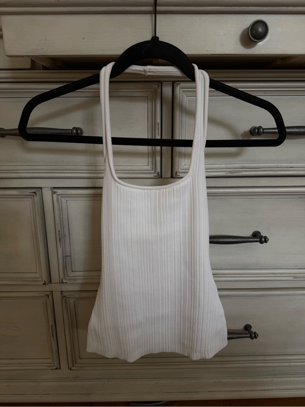 DISSH White Ribbed Halter Tank Top - Picture 3 of 4